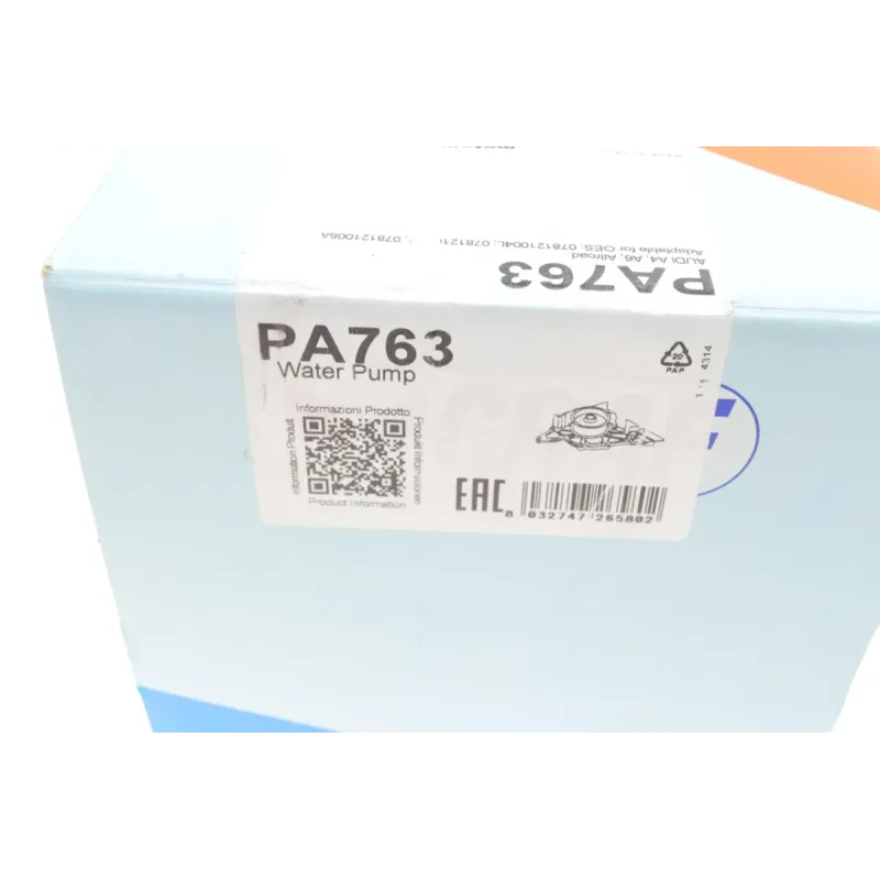 Помпа води GRAF PA763 для Audi A4/A6 2.7T quattro 1997-2005 (діаметр шківа 73.8мм, 5 лопатей)