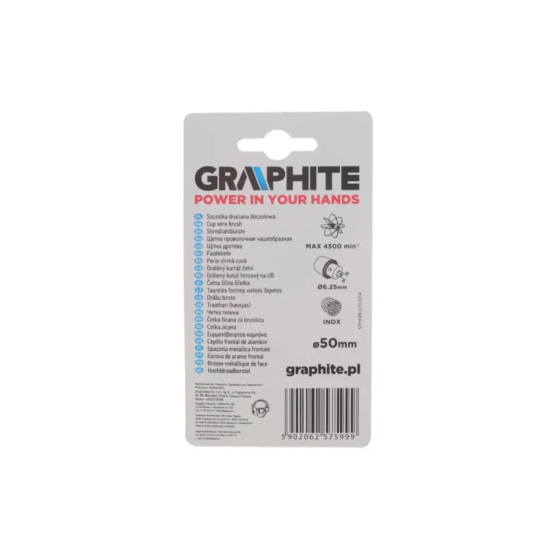 Щітка торцева GRAPHITE 57H599 Ø50 мм для зачисних робіт