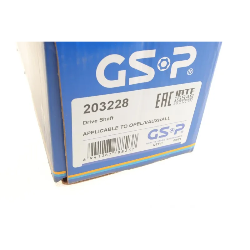 Піввісь передня GSP 203228 для Opel Astra J 1.7 CDTI 2009-2015, 30x25x996 мм