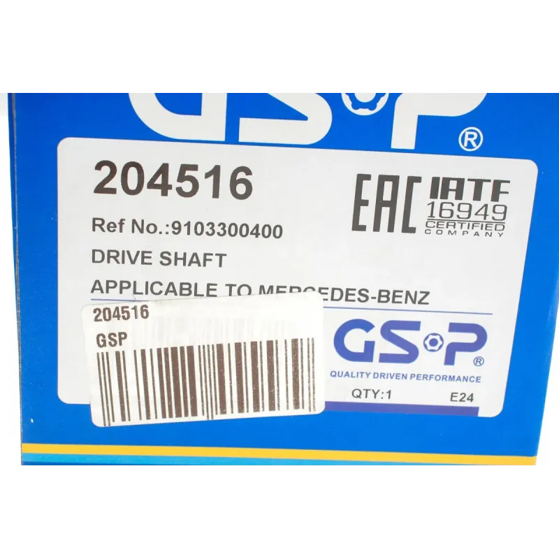 Піввісь передня GSP 204516 для Mercedes-Benz Sprinter 907/910 (2018-) АКПП (37z/42z/642mm)