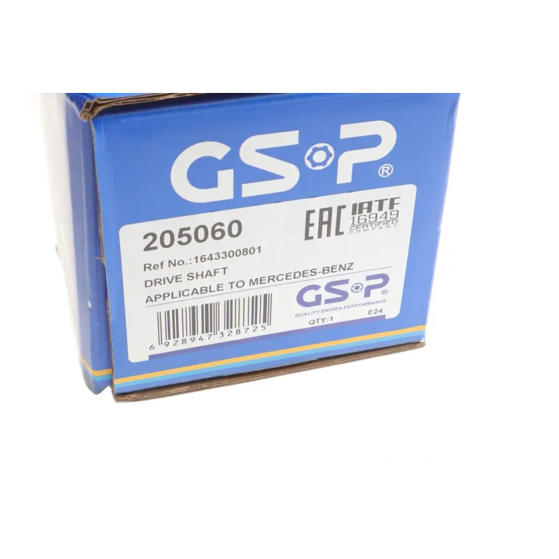 Піввісь передня ліва GSP 205060 для Mercedes-Benz GL-Class X164, M-Class W164 2005-2012 (30z/37z/666мм) АКПП