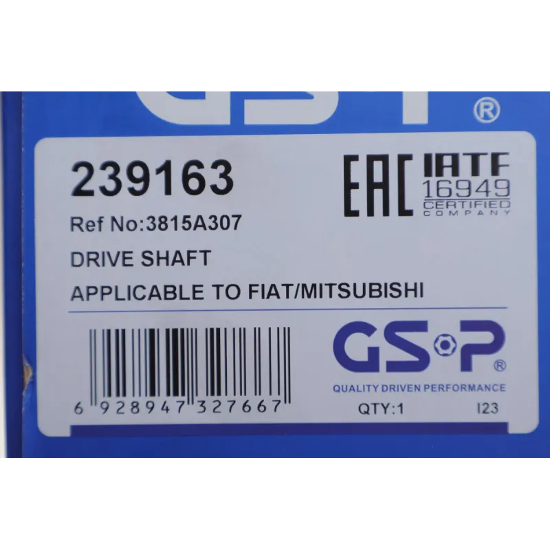 Піввісь передня GSP 239163 для Mitsubishi L200 2.5 DI-D 05- (30z/28z/594mm) (+ABS47z)