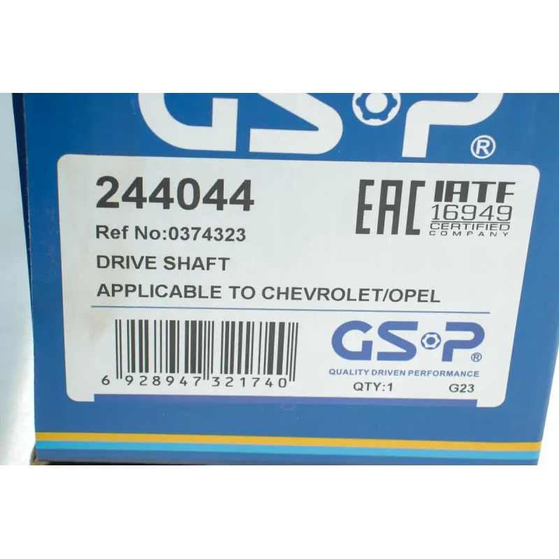 Піввісь GSP 244044 для Opel Astra G/Zafira A 1998-2005 (34х33х595 мм)
