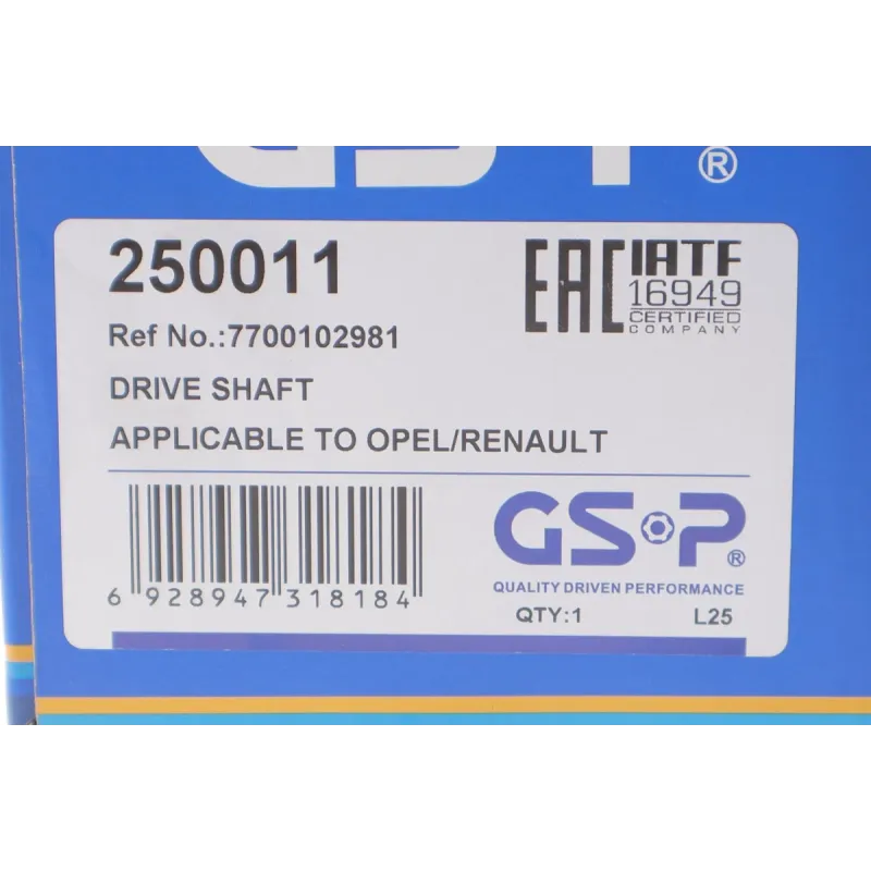Піввісь Opel Movano/Renault Master 2.5/2.8 dCi 98-01 (R) (28x39x1118)
