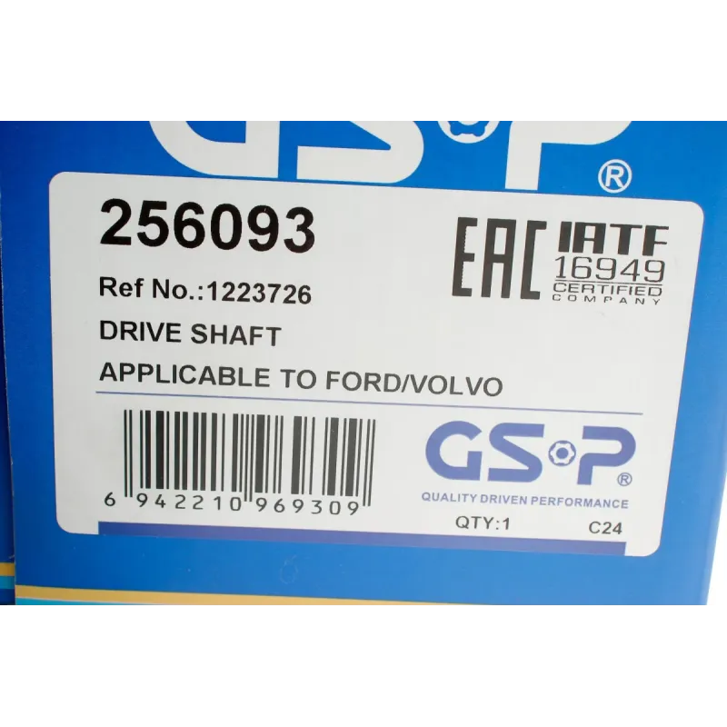 Піввісь передня GSP 256093 для Ford Focus II, Volvo S40/V50 2004-2012 (36x26x916 мм)