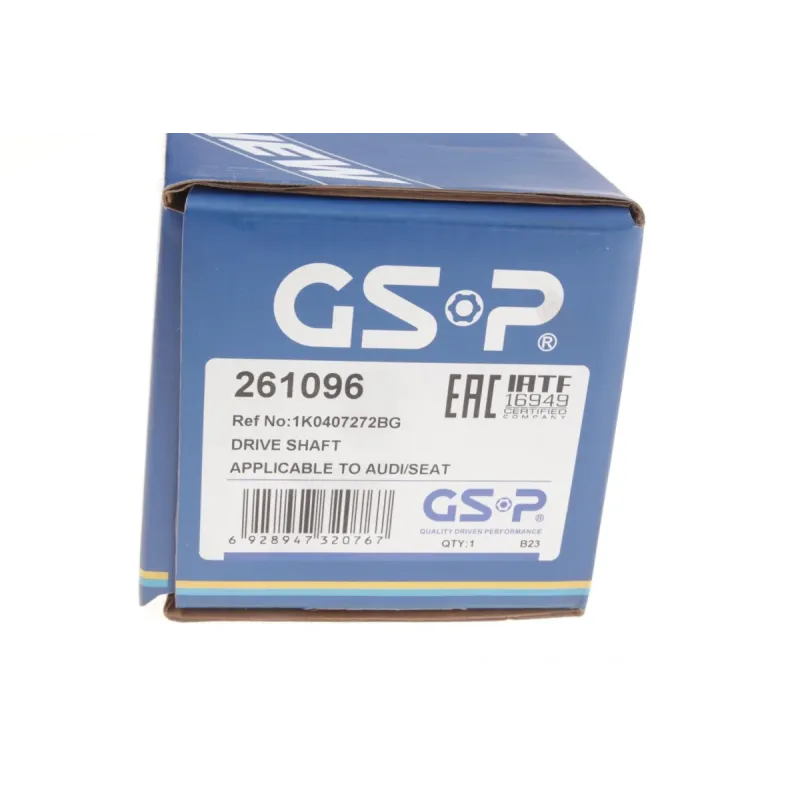 Піввісь передня GSP 261096 для Volkswagen Caddy III 1.2 TSI 2010-2015 (36x799 мм)