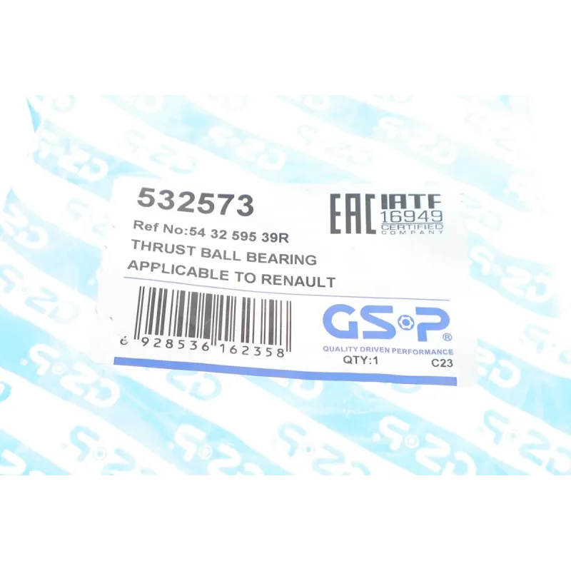 Підшипник опорний GSP 532573 для Renault Captur, Clio III, Grandtour (внутр. діаметр 62.3 мм)