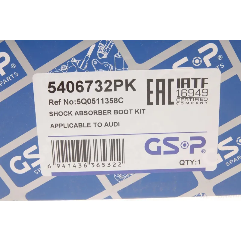 Пильник + відбійник амортизатора задній GSP 5406732PK для Audi A3 8V 2012-2020