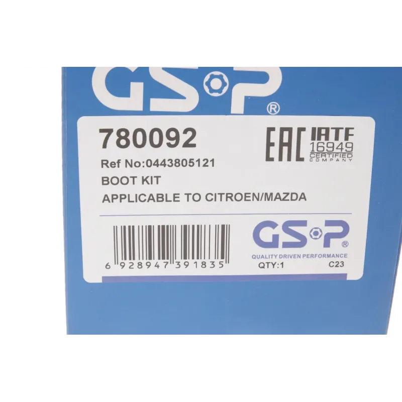 Пильник ШРКШ зовнішній GSP 780092 для Citroen Berlingo/Peugeot Partner 1.1/1.4i 96- (21x75x103 мм)