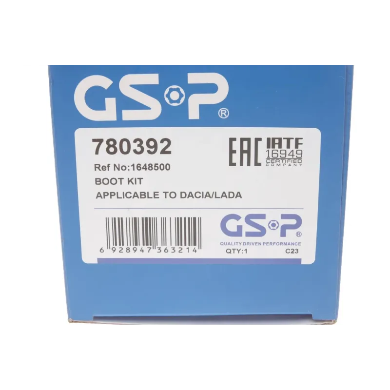 Пильник ШРКШ зовнішній GSP 780392 для Fiat Doblo 1.3/1.9JTD 2001-2009, Dacia Logan, діаметр 75/22 мм