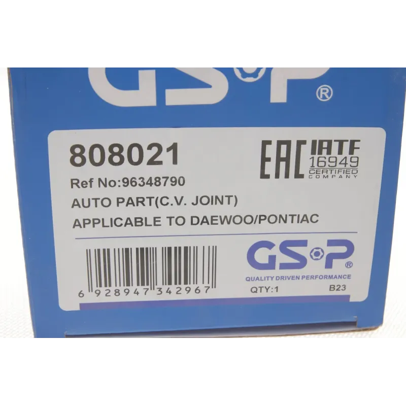 ШРКШ зовнішній GSP 808021 для Chevrolet Aveo T250/T255 2008-, 22x22x52x47T