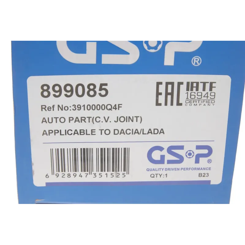 ШРКШ зовнішній GSP 899085 для Renault Megane II, Dacia Logan 1.4/1.5dCi/1.6 16V 2002-, 23x30x145 мм