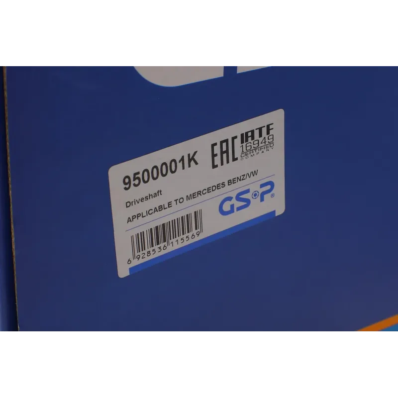 Піввісь задня GSP 9500001K для Mercedes-Benz Sprinter 906, 34.65/26/890 мм