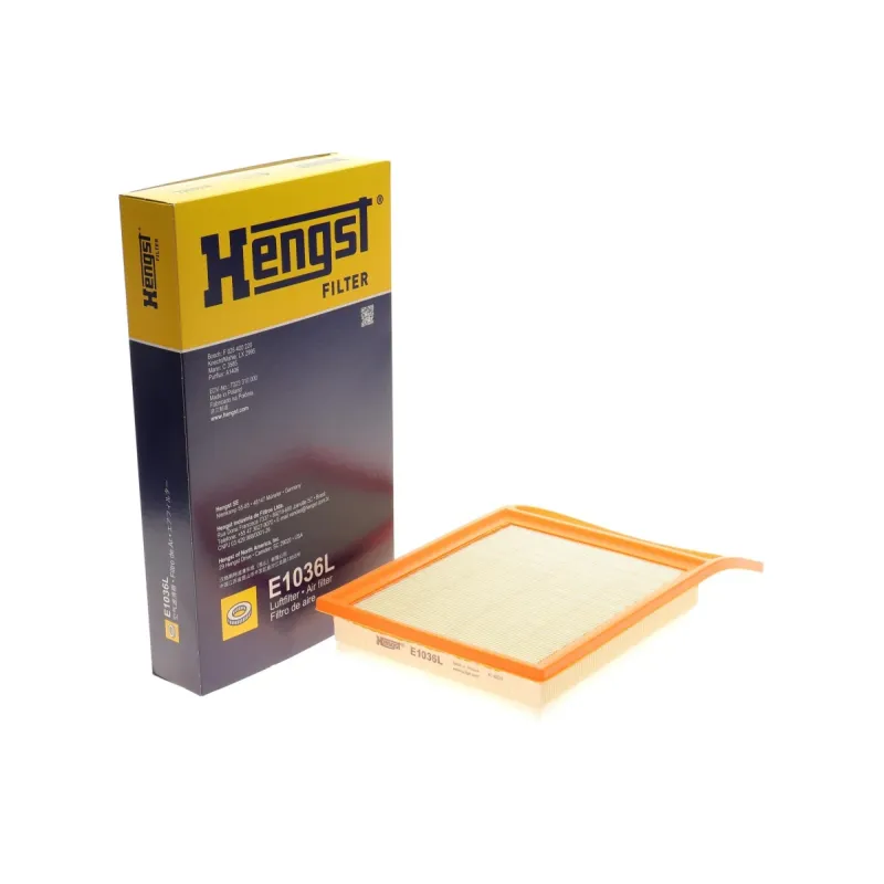 Фільтр повітряний HENGST FILTER E1036L для Citroen Berlingo, Peugeot Partner 1.4-1.6HDI 2010-, 350x206x51 мм