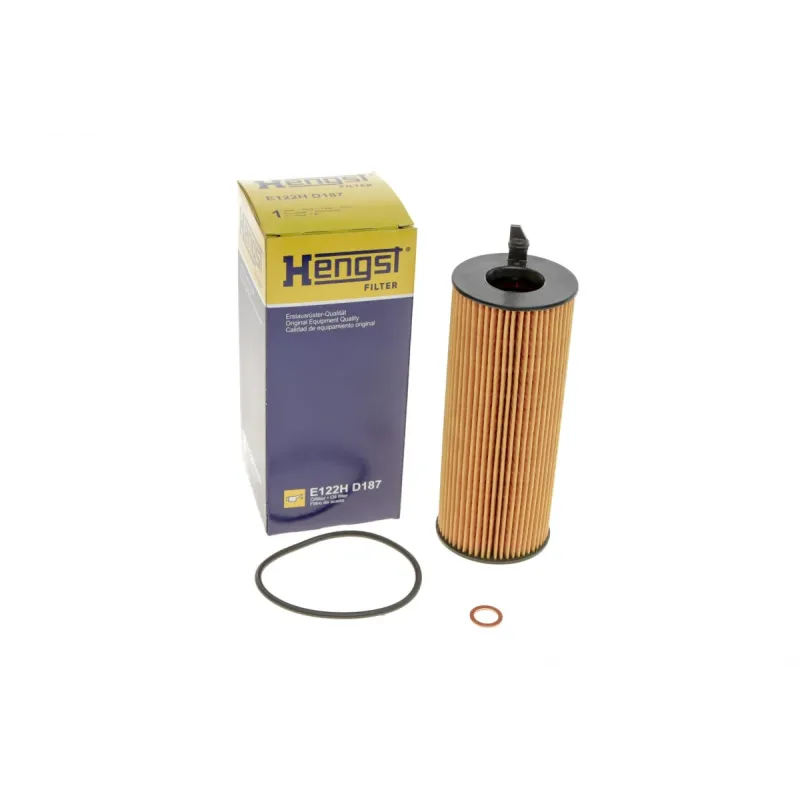 Фільтр масляний HENGST FILTER E122H D187 для BMW 1 (E81/E87) 3 (E90) 5 (E60) 2.0D N47/N57 2004- 65x170x26 мм