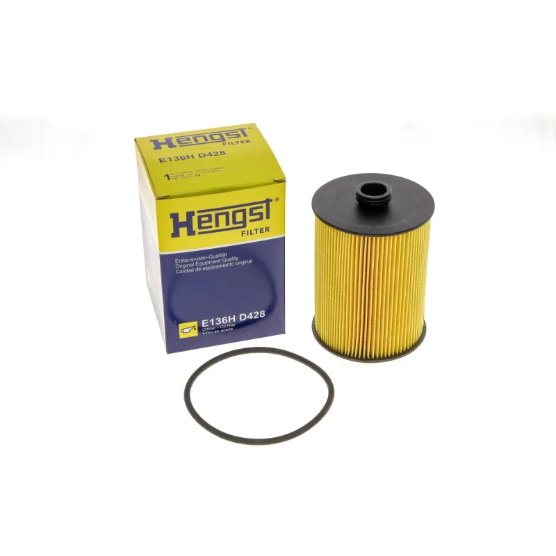 Фільтр масляний HENGST FILTER E136H D428 для Volkswagen Passat, Touareg 3.6 V6 FSI 2010-, 81x120x25 мм