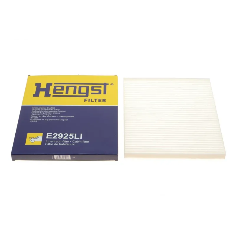 Фільтр салону HENGST FILTER E2925LI для Hyundai Accent, i40, Tucson, Kia Sportage, Cerato, 224x201x17 мм