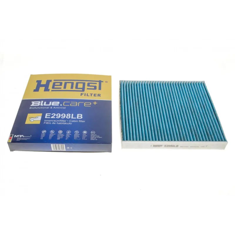 Фільтр салону HENGST FILTER E2998LB вугільний для VW Golf/Passat, Audi A3, Skoda Octavia, 253x235x30 мм