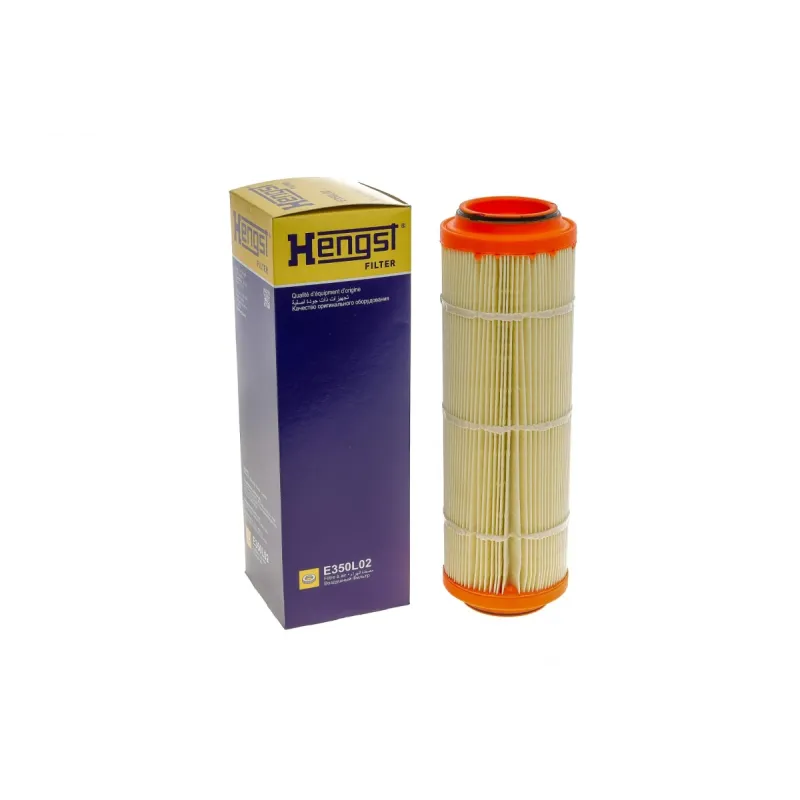 Фільтр повітряний HENGST FILTER E350L02 для Mercedes-Benz A-Class W168, Vaneo W414 1.7CDI OM668 1999-2005, 106x315x64 мм