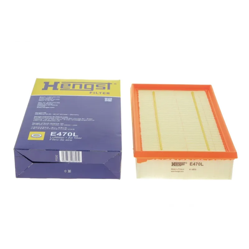 Фільтр повітряний HENGST FILTER E470L для Ford Transit 2.0-2.4 DI/TDCi/2.2 TDCi 2000-2016, 280x180x58 мм