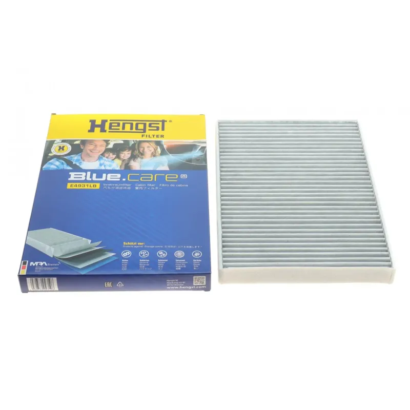 Фільтр салону HENGST FILTER E4931LB антибактеріальний для Audi A4 B9 2015-, 310x219x30 мм
