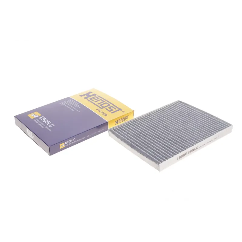 Фільтр салону HENGST FILTER E900LC вугільний для VW Golf IV, Skoda Octavia, Audi A3 1992-2010, 279x206x25 мм