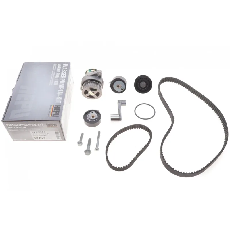 Комплект ГРМ з помпою HEPU PK05580 для Volkswagen Golf IV 1.6 FSI 2002-2005, 130/58 зубців
