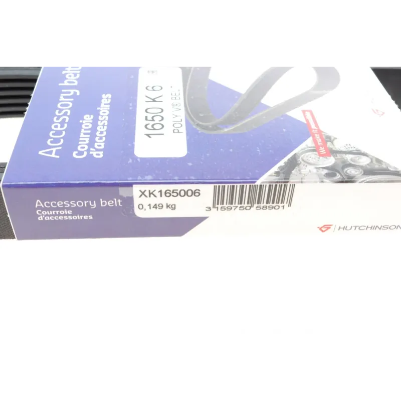 Ремінь генератора HUTCHINSON 1650 K 6PK1650 для Renault Megane I, Ford Transit 1994-2000