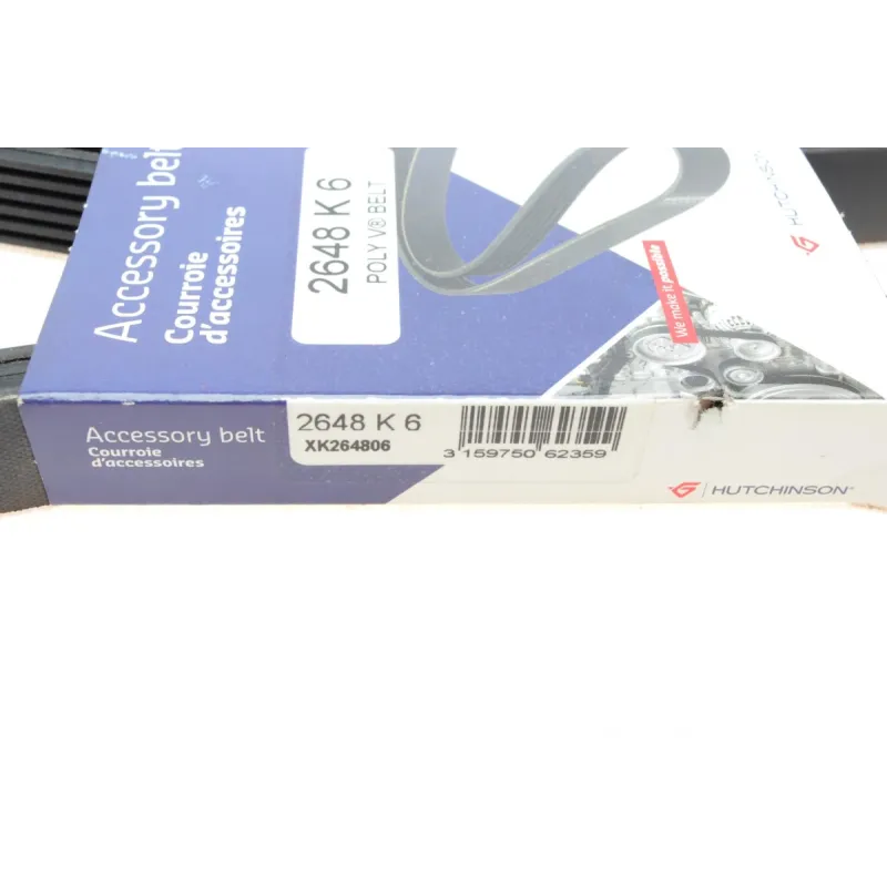 Ремінь генератора HUTCHINSON 2648 K 6 для Audi A6 C5 1998-2005, A8 4D 1994-2002 6PK2648