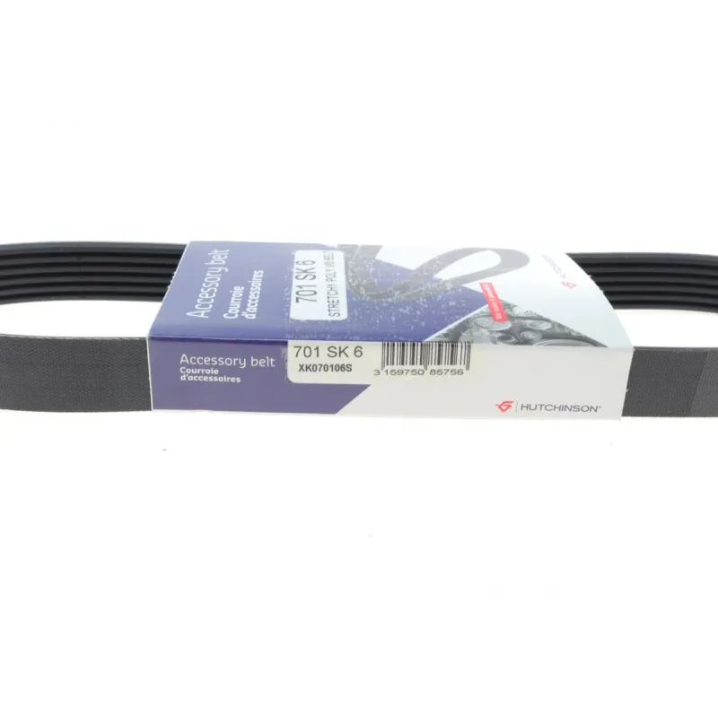 Ремінь генератора HUTCHINSON 701 SK 6 для Seat Ibiza, VW Polo, Skoda Fabia 6PK701