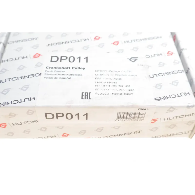 Шків колінвалу HUTCHINSON DP011 для Citroen/Fiat/Peugeot 1.9D/2.0HDi (6PK, Ø158мм)