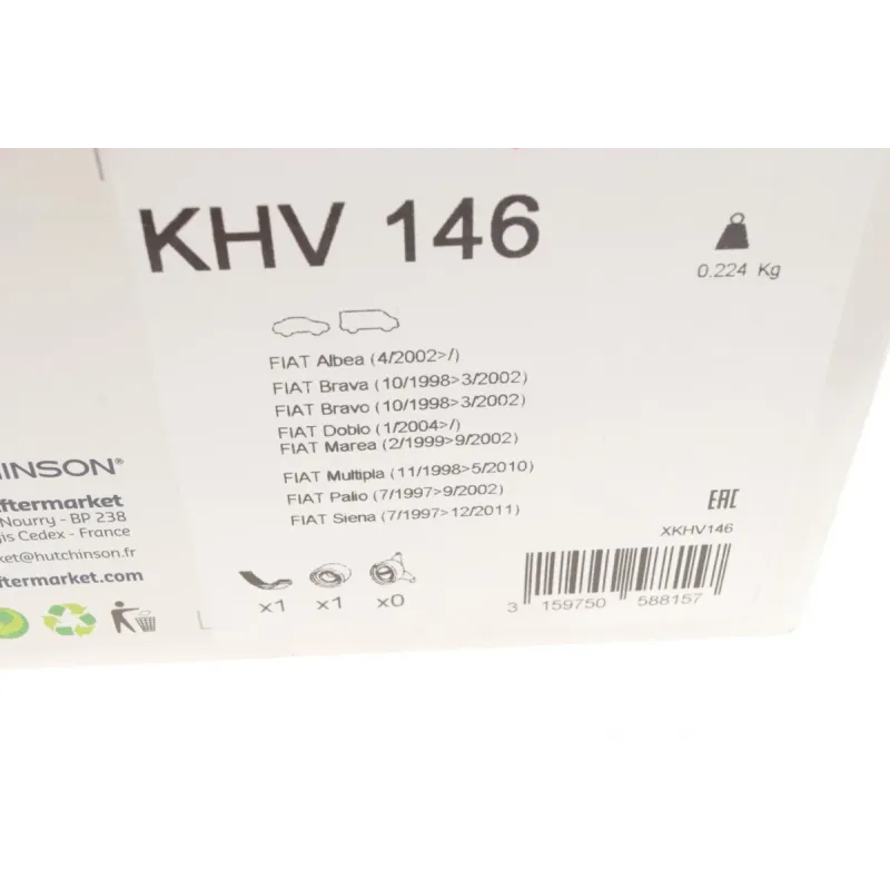 Комплект ременя генератора HUTCHINSON KHV 146 для Fiat Doblo 1.6 16V 2001- (5PK938)