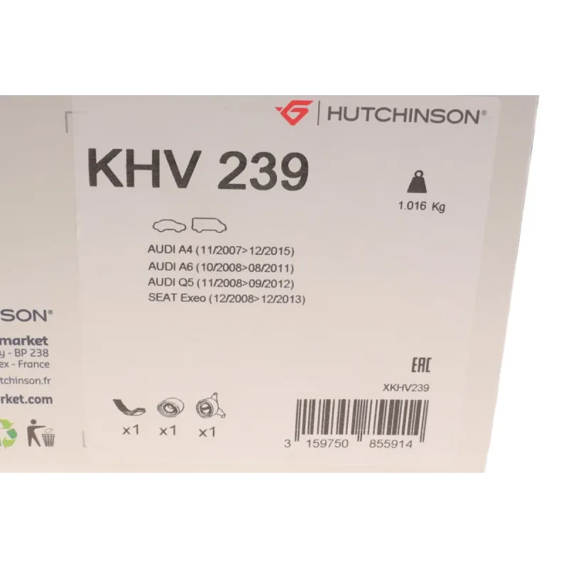 Комплект ременя генератора HUTCHINSON KHV 239 для Audi A4/A5/Q5 2.0 TDI 6PK1580