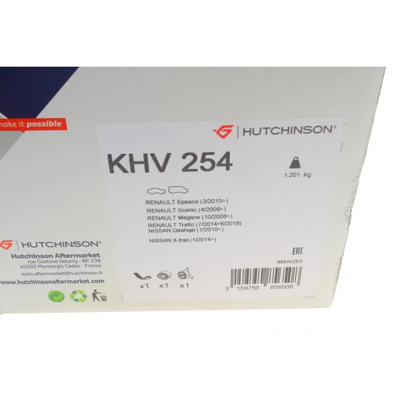Комплект ременя генератора HUTCHINSON KHV 254 для Renault Trafic, Mercedes-Benz Vito, Fiat Talento 1.6 dCi
