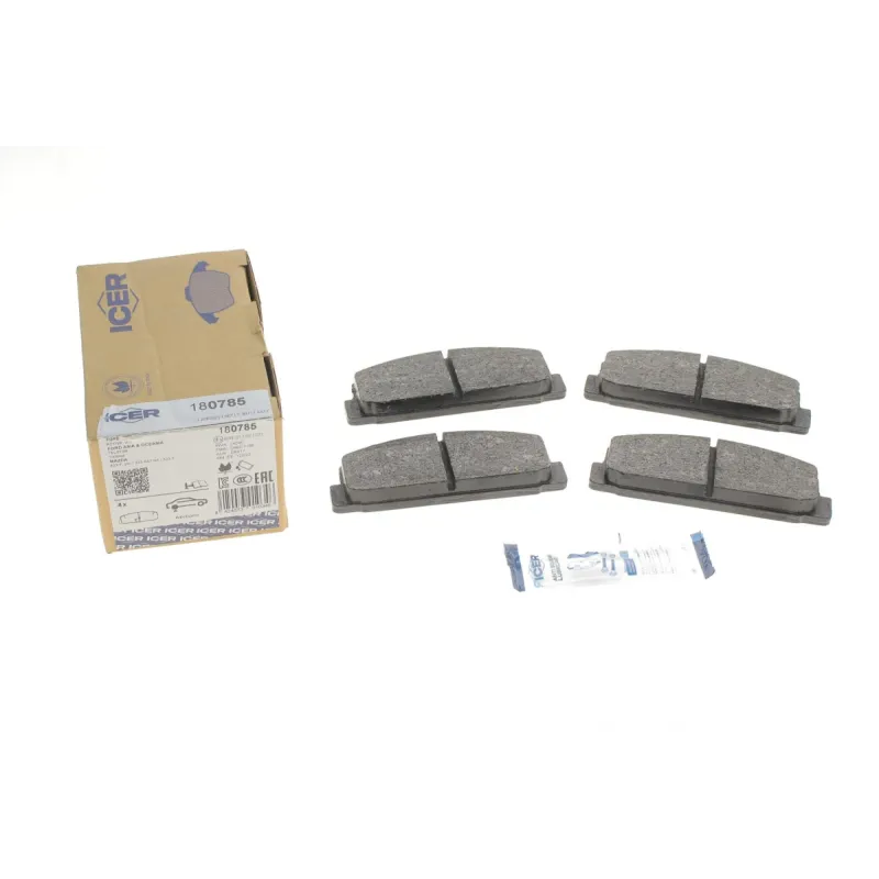 Колодки гальмівні задні ICER 180785 для Mazda 6 (GG) 2002-2007, Mazda 323 (BJ) 1998-2004, 107.7x39.4x13.1 мм