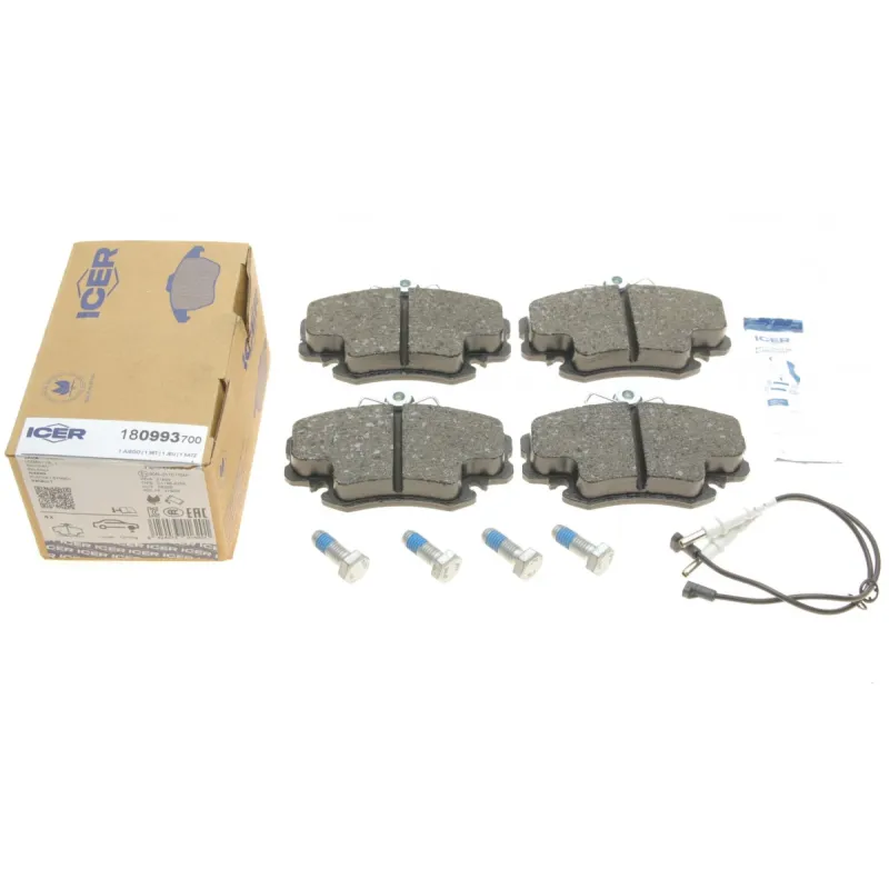 Колодки гальмівні передні ICER 180993-700 для Renault Megane, Clio, Dacia Sandero, Logan (+датчики)