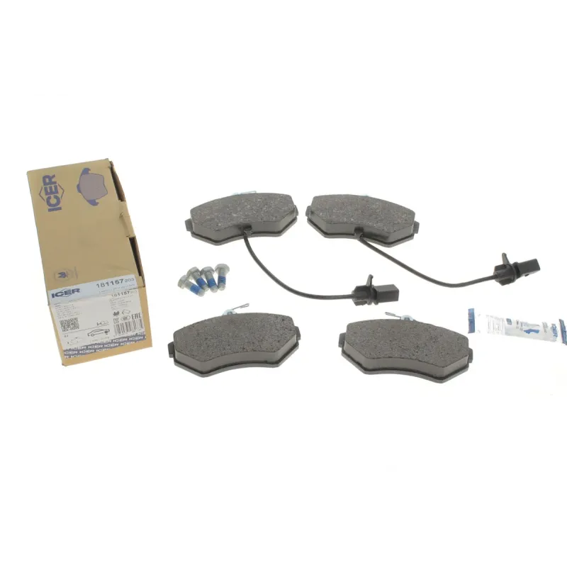 Колодки гальмівні передні ICER 181157-203 для Audi A4 B5/B6/B7, VW Passat B5, Seat Exeo (LUCAS-TRW, 118.8x69.6x19.6 мм)