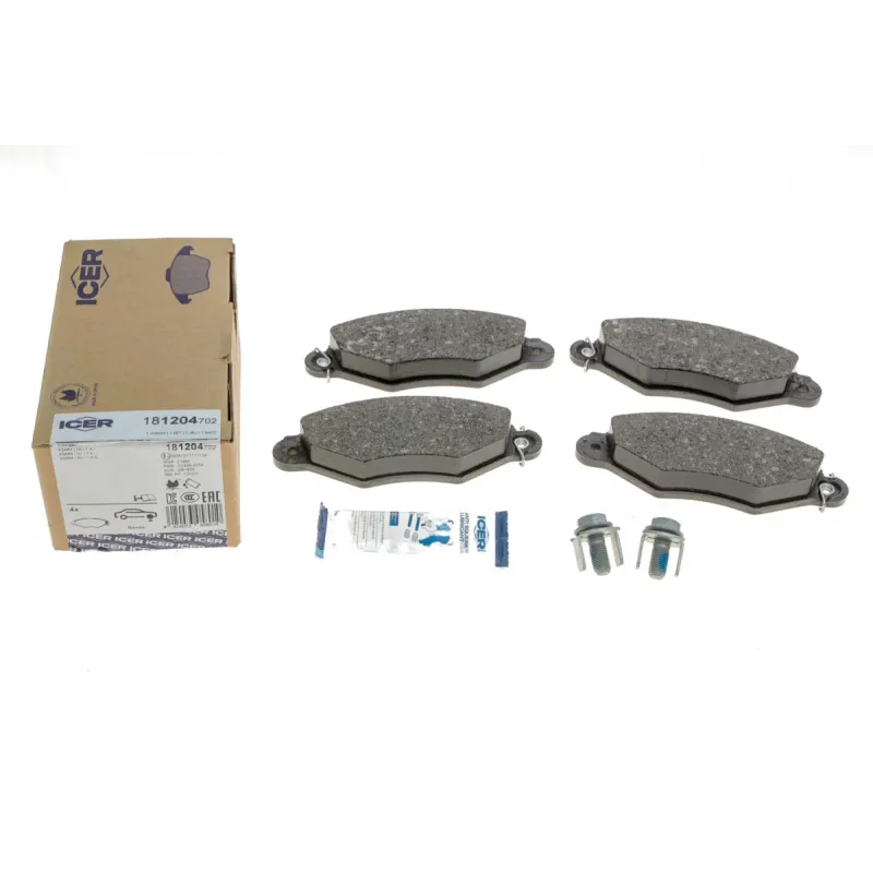 Колодки гальмівні передні ICER 181204-702 для Citroen Xsara 1997-2005, 130.8x47.2 мм