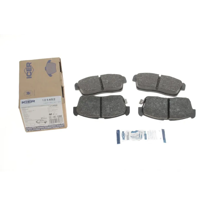 Колодки гальмівні передні ICER 181452 для Chevrolet Cruze, Subaru Justy, Suzuki Ignis, Nissan Pixo