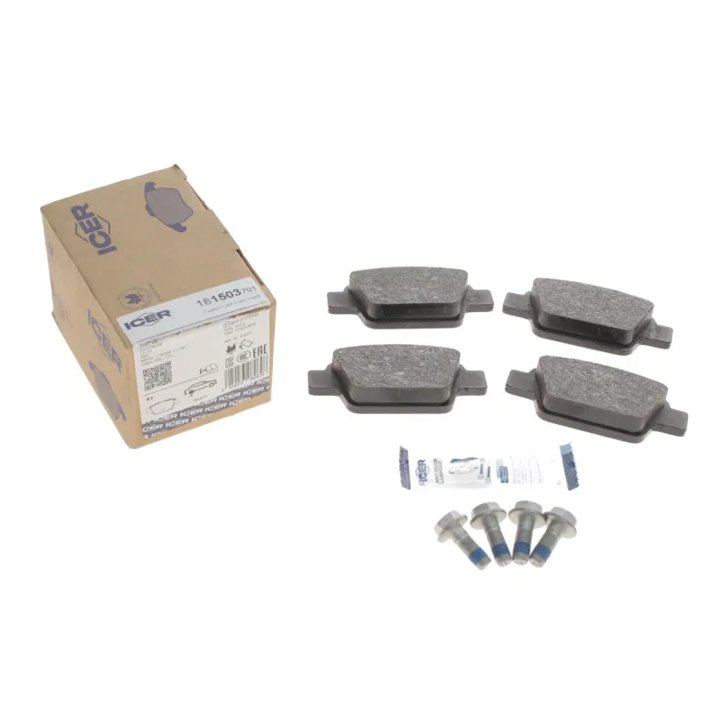 Колодки гальмівні задні ICER 181503-701 для Fiat Bravo II, Stilo, Lancia Delta, Alfa Romeo Mito