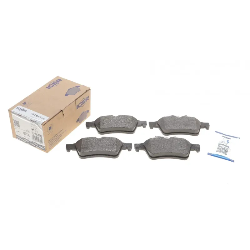 Колодки гальмівні задні ICER 181651-200 для Volvo V40 2012-, 123.1x51.9x15.3 мм