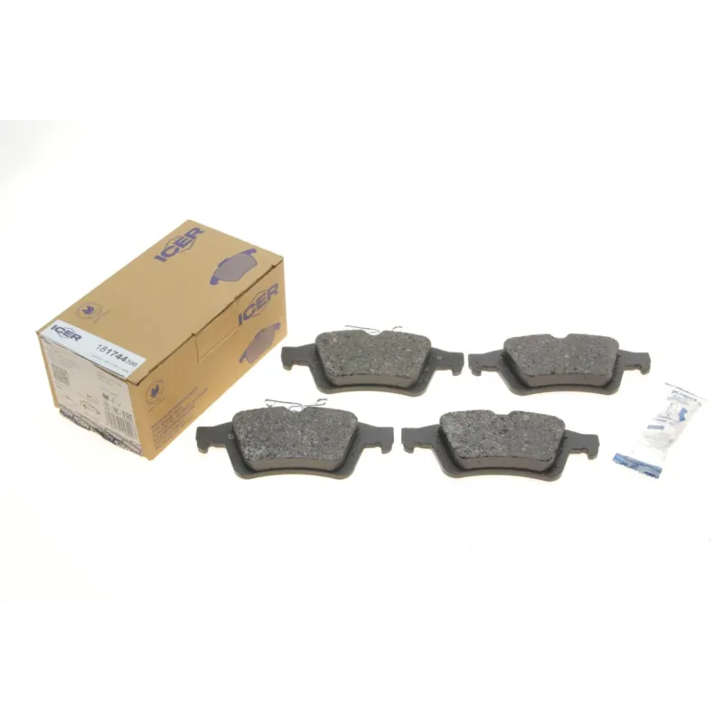 Колодки гальмівні задні ICER 181744-396 для Ford Focus, Kuga, Mazda 3, Volvo C30 123.1x51.9x15.7 мм