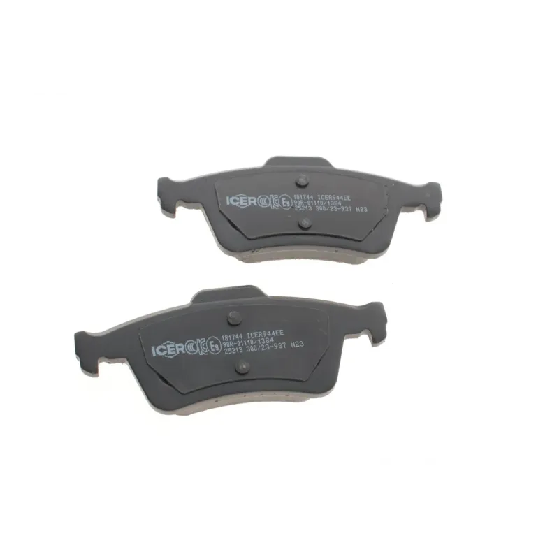 Колодки гальмівні задні ICER 181744 для Ford Focus/Kuga/C-Max, Mazda 3/5, Volvo C30/S40/V50, 123.1x51.9x16.4 мм