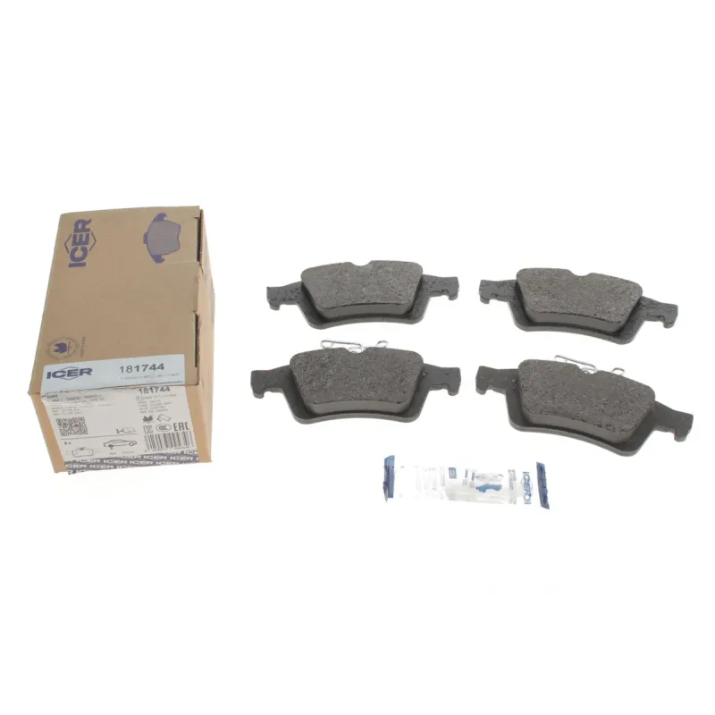 Колодки гальмівні задні ICER 181744 для Ford Focus/Kuga/C-Max, Mazda 3/5, Volvo C30/S40/V50, 123.1x51.9x16.4 мм