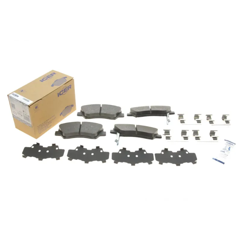 Колодки гальмівні передні ICER 182035 для Hyundai Accent IV, Kia Rio III, Hyundai i20, 132.8x58.1x17.2 мм