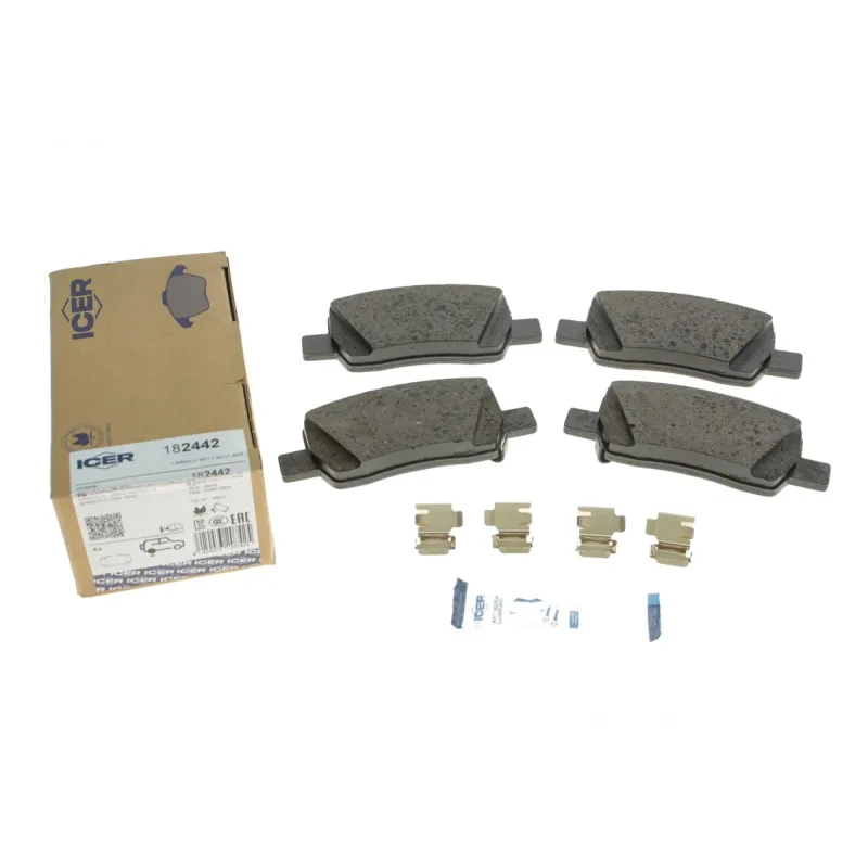 Колодки гальмівні задні ICER 182442 для Hyundai Santa Fe, Kia Carnival, Sorento 2020-, 125.1x50.6x15.7 мм