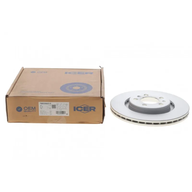 Диск гальмівний передній ICER 78BD5603-2 для Audi A3, Skoda Octavia, VW Golf IV 1996-2010 (280x22 мм)