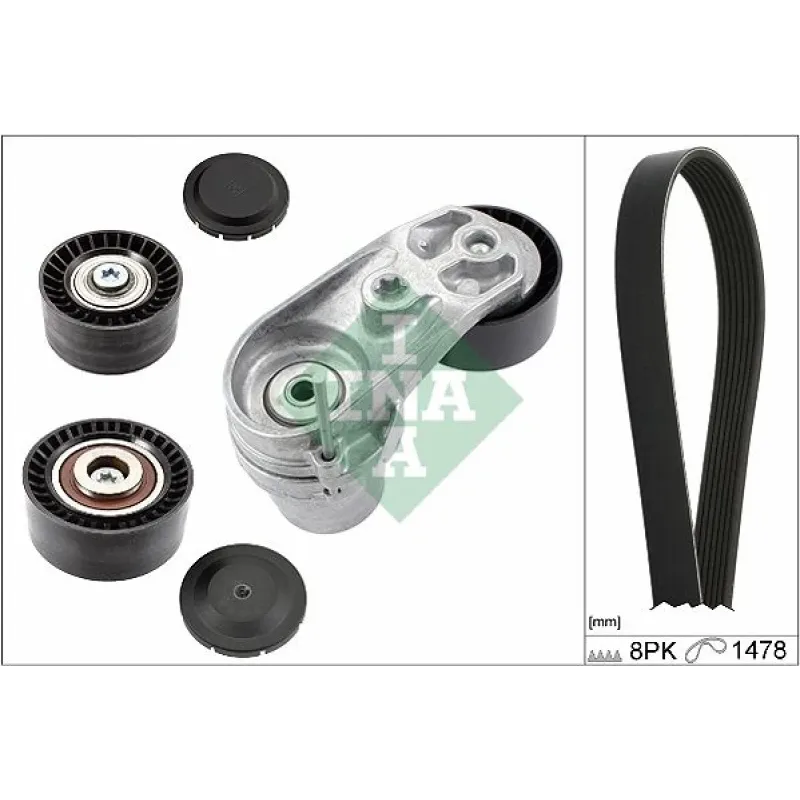 Комплект ременя генератора BMW 5 (F10)/X5 (F15/F85) 3.5i/4.0i 09-, (8PK 1478), N55B30