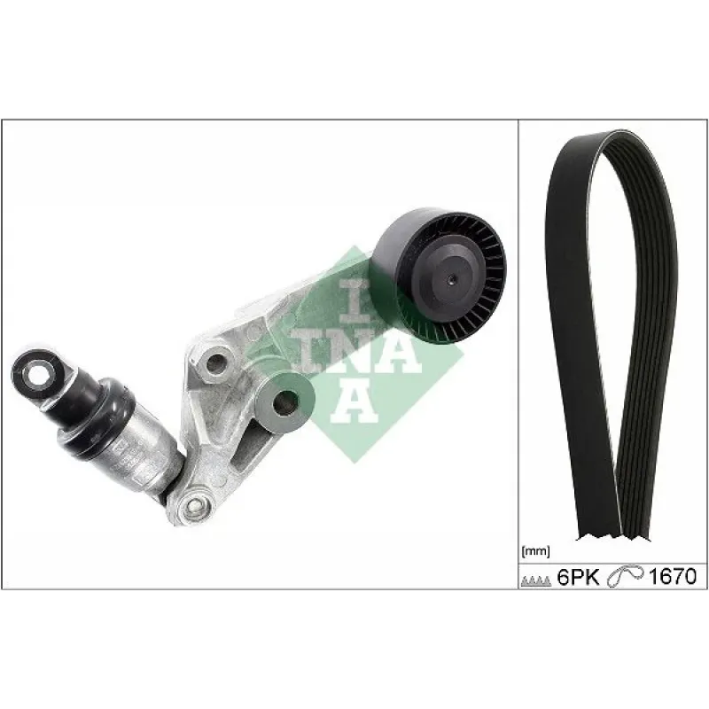 Комплект ременя генератора INA 529 0473 10 для Toyota Corolla 1.4/1.6 VVT-i (08/00-03/08), 6PK1693