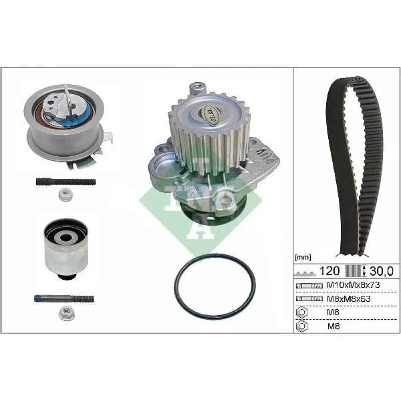 Комплект ГРМ + помпа VW Caddy 1.9TDI/2.0SDI/ VW T5 1.9TDI 03-, AXC/AXB/BRR/BRS/BLS/BJB/BSU/BDJ/BST
